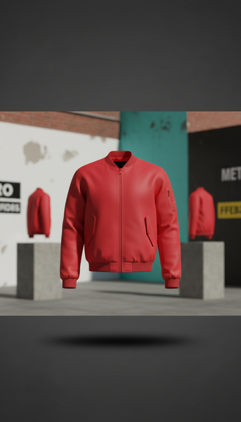 Signal red bomber jacket